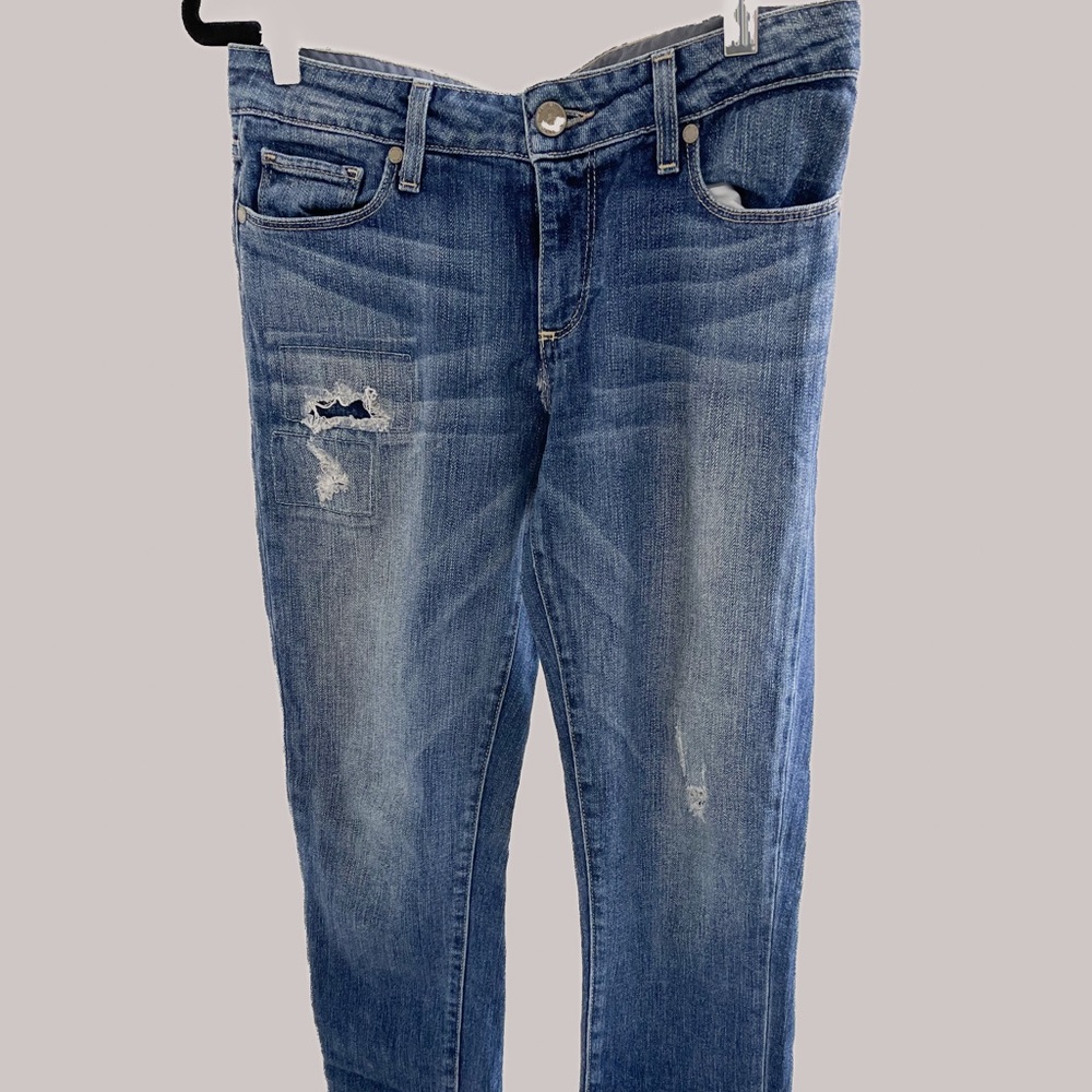 Distressed Blue Jeans